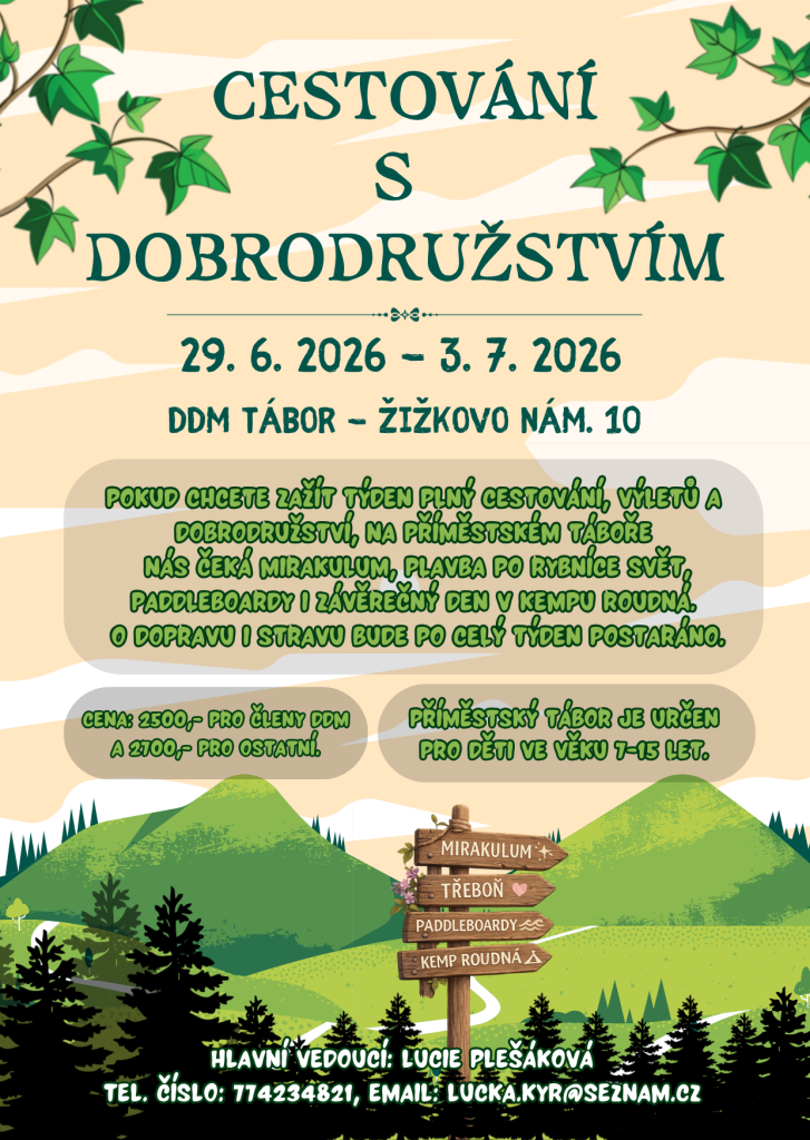 Cestování s dobrodružstvím - letní příměstský tábor 